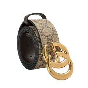 Gucci Unisex Guccissima Print Leather Metal Double G Buckle Belt US 32 IT 80